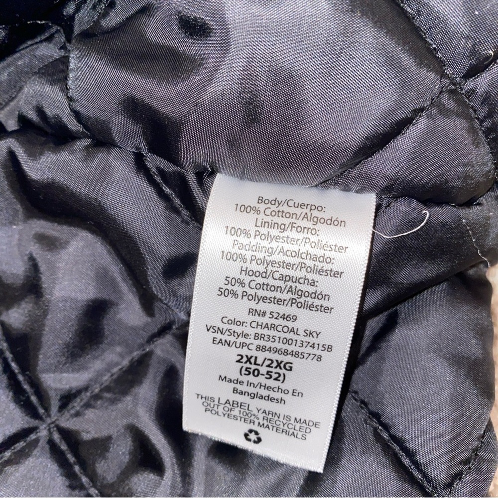 Brahma Canvas Hooded Jacket Gray Insulated Men's 2XL Workwear Full Zip Snap - Picture 10 of 11